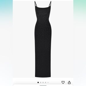 Elegant Black  beaded Evening Dress